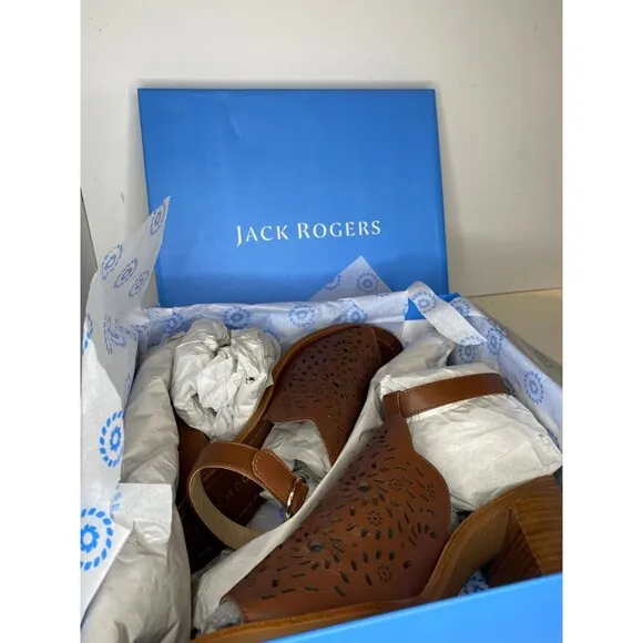Jack Rogers Shoes Womens 11 Mocha Ronnie Brown Heel Sandals M21 111201H NEW