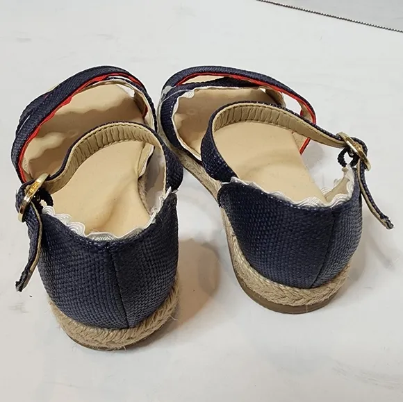 Janie And Jack Ric Rac Cross Strap Espadrilles. Red white blue. Size 7. New