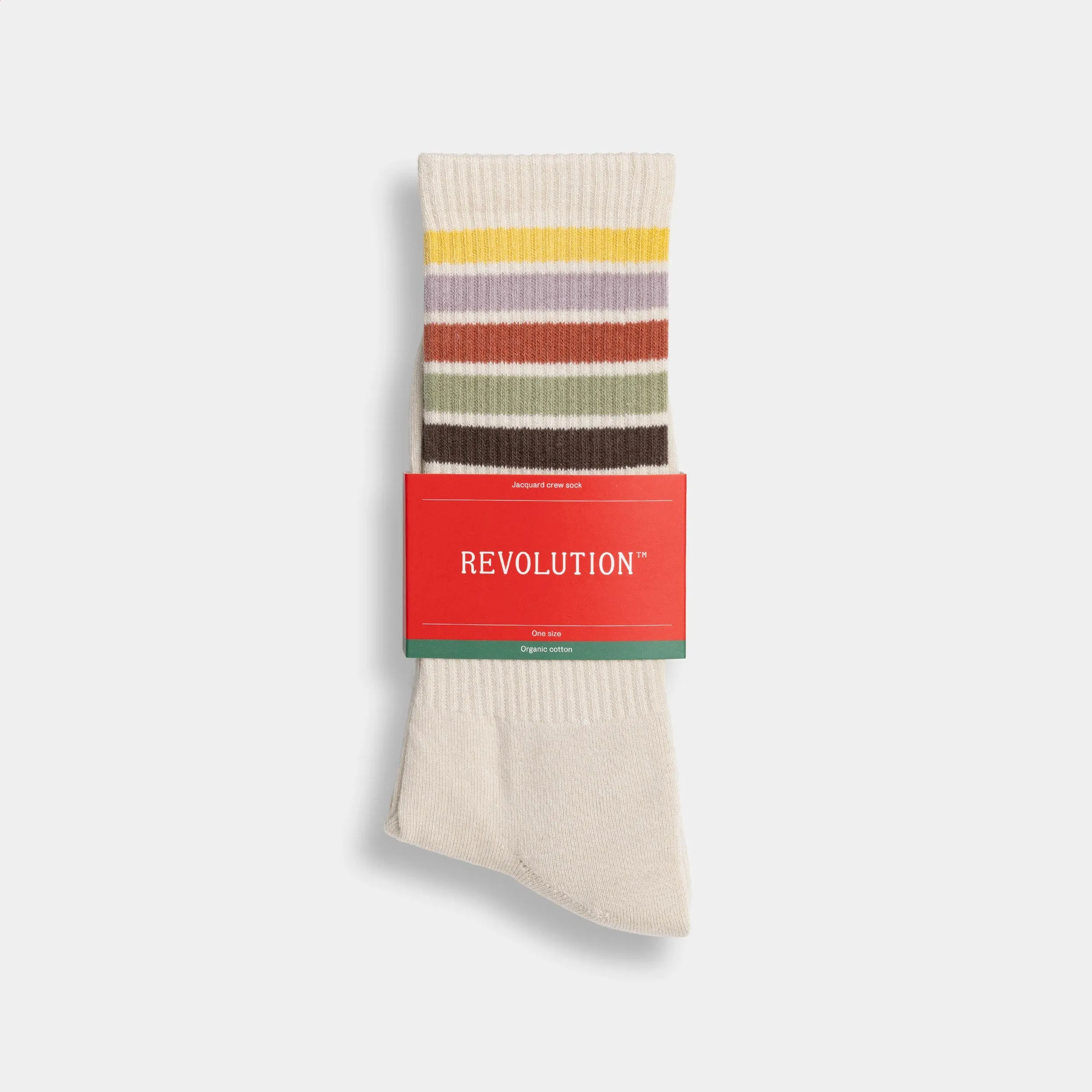 Jaquard Crew Sock / 8904 - Offwhite