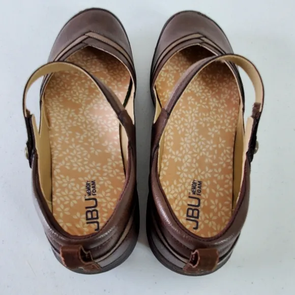 JBU Raven Mary Jane Shoes Size 12W Comfort Brown Round Toe Slip-on Office NEW