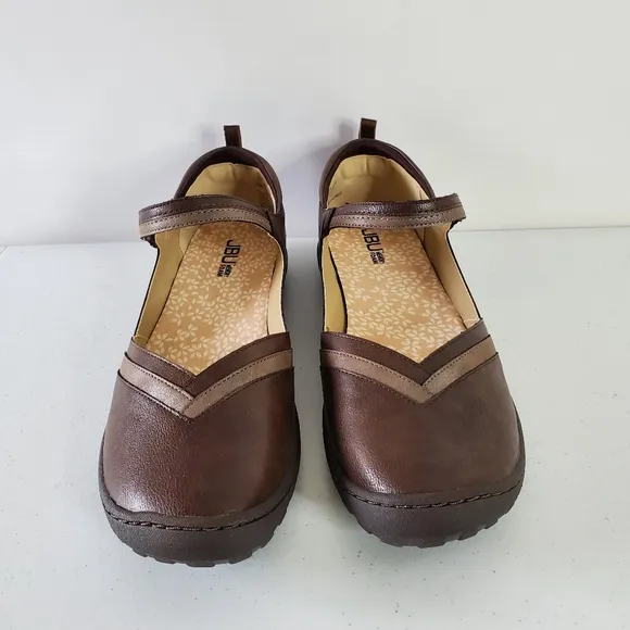 JBU Raven Mary Jane Shoes Size 12W Comfort Brown Round Toe Slip-on Office NEW
