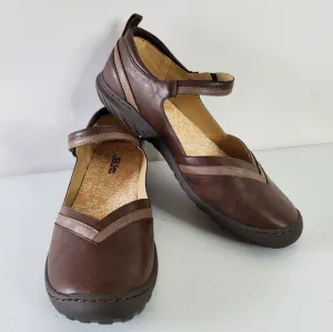 JBU Raven Mary Jane Shoes Size 12W Comfort Brown Round Toe Slip-on Office NEW