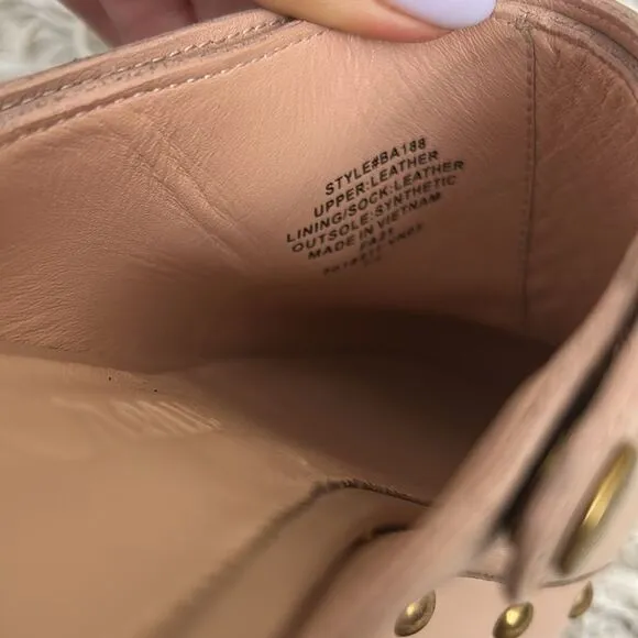 J. Crew Grace Leather Wood Sole Convertible Clogs in Luxury Camel/Blush size 7.5