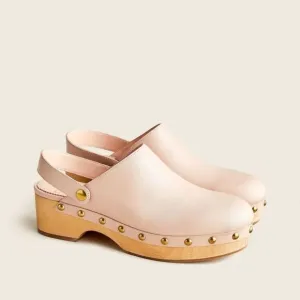 J. Crew Grace Leather Wood Sole Convertible Clogs in Luxury Camel/Blush size 7.5