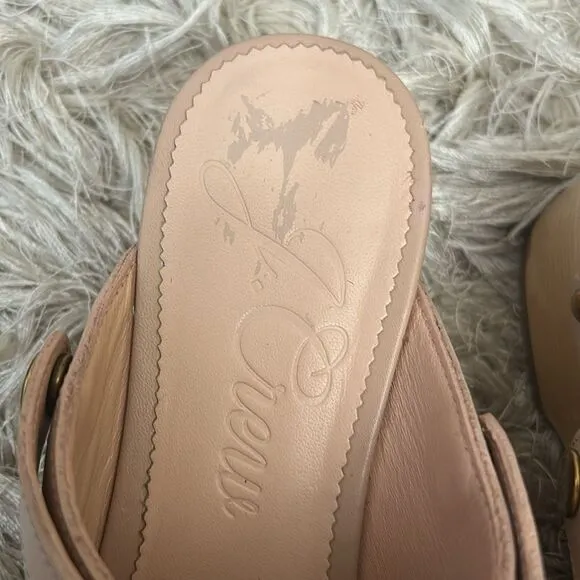 J. Crew Grace Leather Wood Sole Convertible Clogs in Luxury Camel/Blush size 7.5