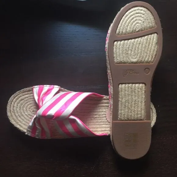 J.Crew Twisted knot espadrille sandals stripe 9M