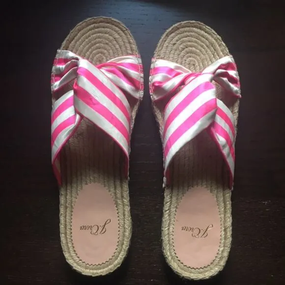 J.Crew Twisted knot espadrille sandals stripe 9M