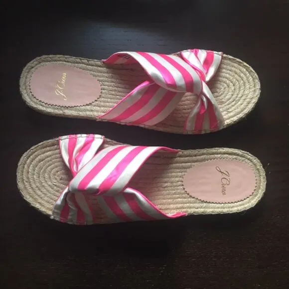 J.Crew Twisted knot espadrille sandals stripe 9M