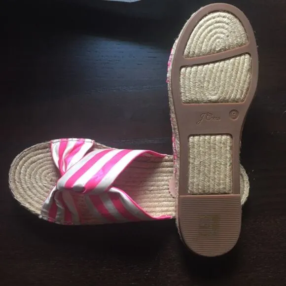 J.Crew Twisted knot espadrille sandals stripe 9M