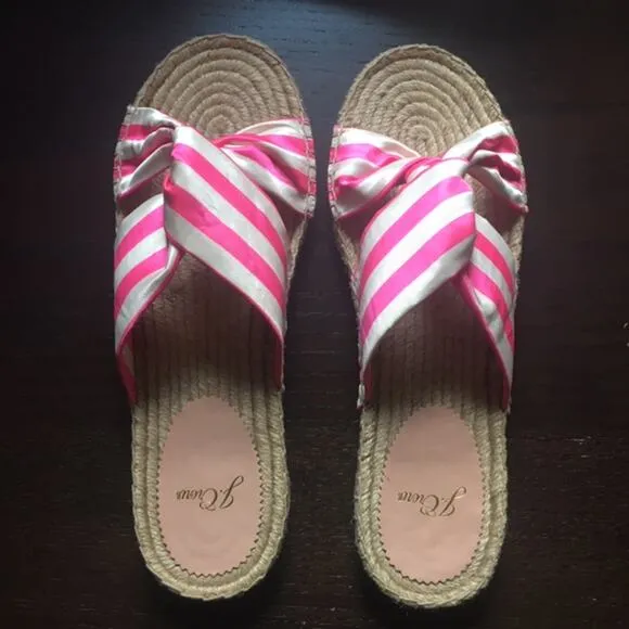 J.Crew Twisted knot espadrille sandals stripe 9M