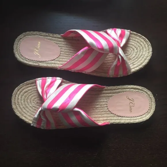 J.Crew Twisted knot espadrille sandals stripe 9M