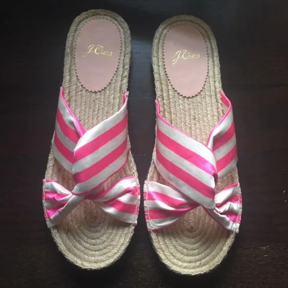 J.Crew Twisted knot espadrille sandals stripe 9M