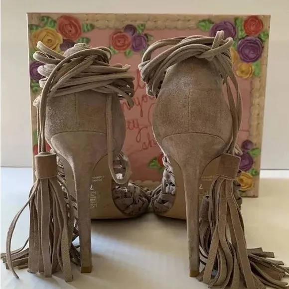 Jeffery Campbell — lace up suède heels