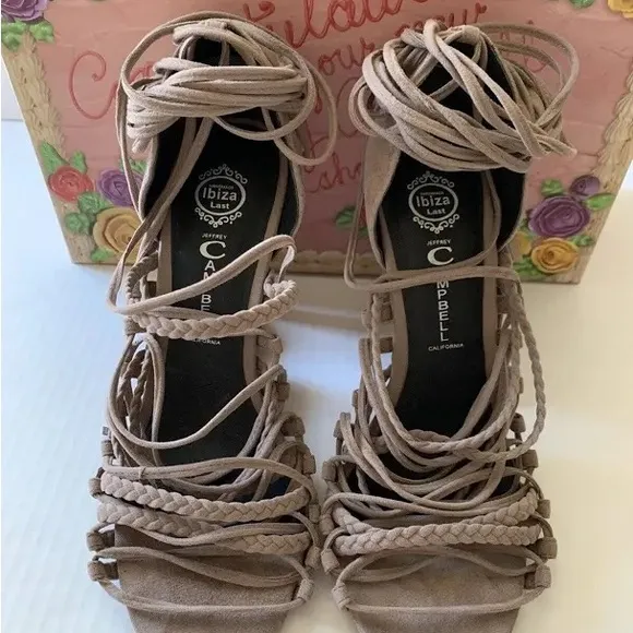 Jeffery Campbell — lace up suède heels