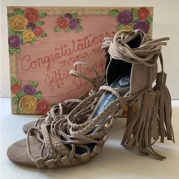 Jeffery Campbell — lace up suède heels