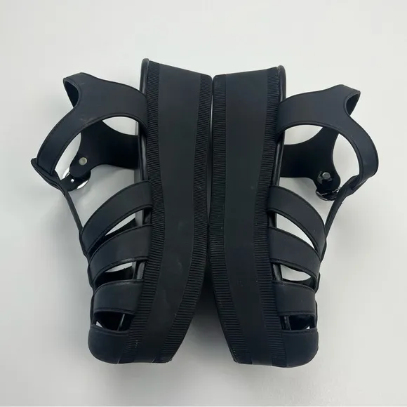 Jeffrey Campbell Candied Platform Sandals Womens US Size 10 Black Matte NWOB
