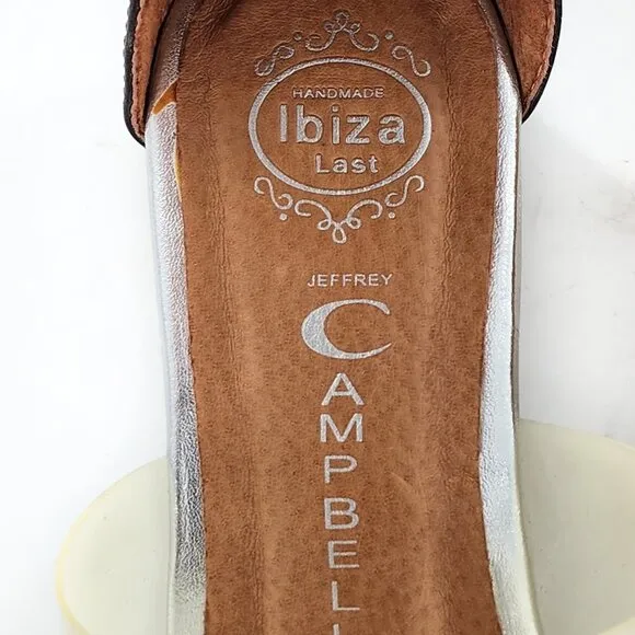 JEFFREY CAMPBELL NEW Ankle Strap Leather Platform Sandals Silver Black NWD