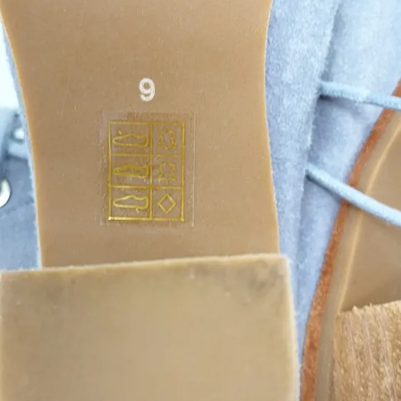 JEFFREY CAMPBELL X FREE PEOPLE Cors Peep Toe Lace Up Suede Blue Heels Woman’s 9