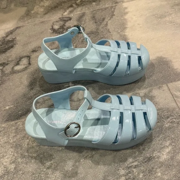 Jeffrey Campbell Y2K Candied blue platform jelly sandals size US 8 EU 39