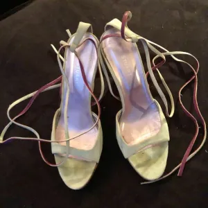 Jill Stuart tiffany blue suede wedge platform sandals