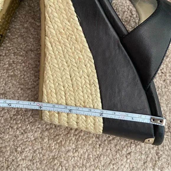 Jimmy Choo Leather Wedge Espadrilles Sandals