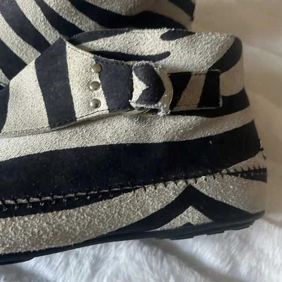 Jimmy Choo  Leather Zebra Patterned Booties