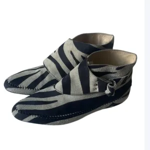 Jimmy Choo  Leather Zebra Patterned Booties