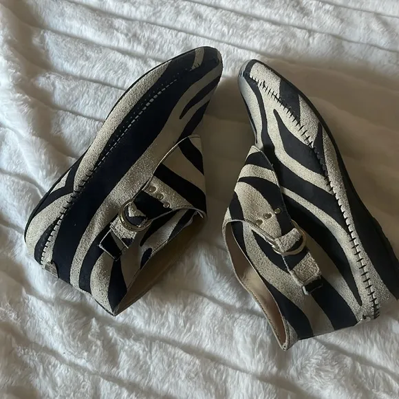 Jimmy Choo  Leather Zebra Patterned Booties