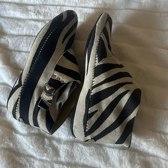 Jimmy Choo  Leather Zebra Patterned Booties