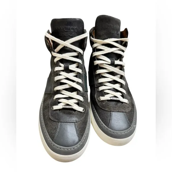 Jimmy Choo Men's Grey Sparkle High Tops
