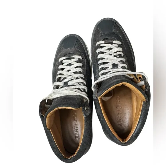 Jimmy Choo Men's Grey Sparkle High Tops