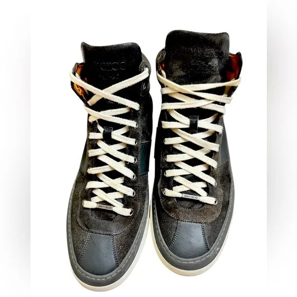 Jimmy Choo Men's Grey Sparkle High Tops