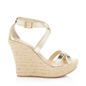 Jimmy Choo Metallic Leather Wedges - Size 9 / 39
