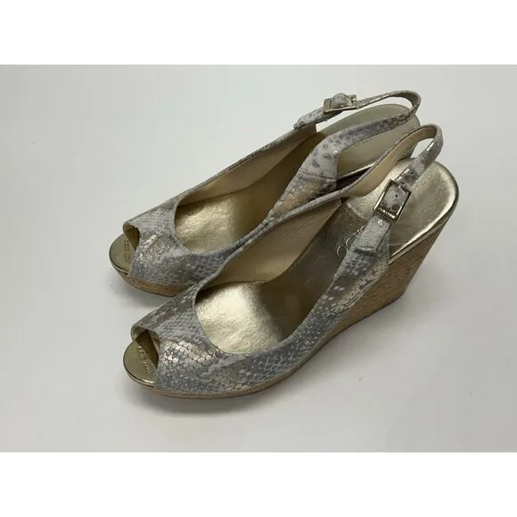 Jimmy Choo Praise Slingback Wedge Sandals Size 10 Orig $600 Shoes