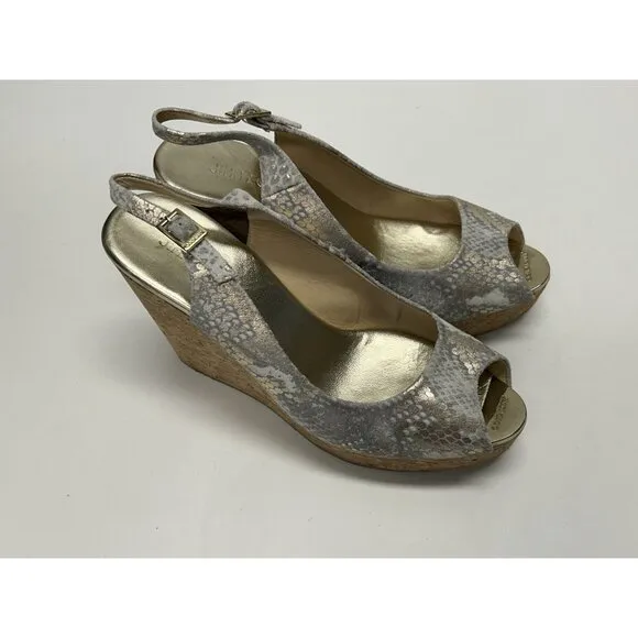 Jimmy Choo Praise Slingback Wedge Sandals Size 10 Orig $600 Shoes