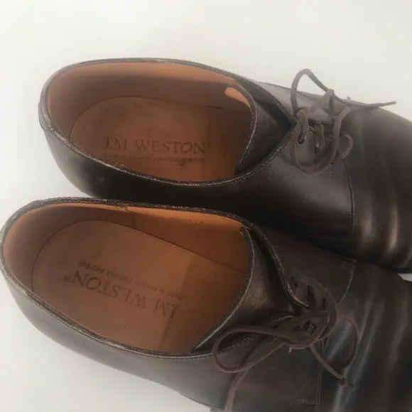 J.M. WESTON MENS BROWN LACE UP SHOES