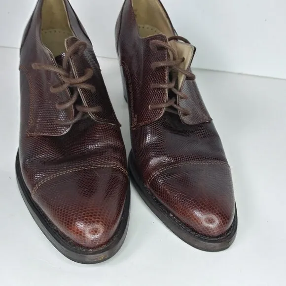 Joan Halpern Signature Collection Vintage Lizard Shoes Handmade Italy EU 38.5