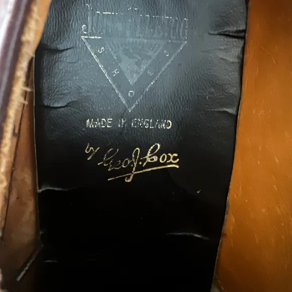 JOHN FLUEVOG Angels Brown Green Leather Chunky Brogue Wingtip Oxford Vintage 6.5