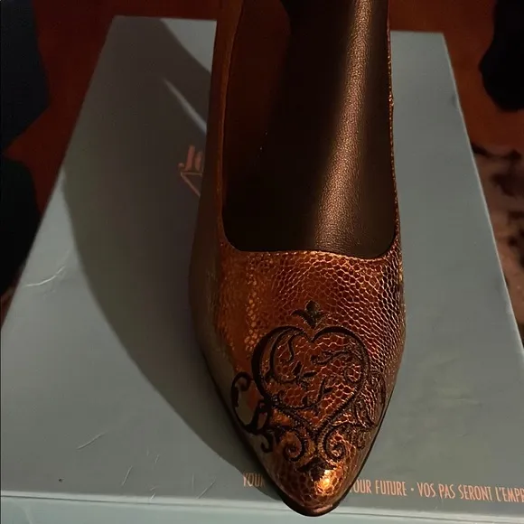 John Fluevog Gold Poser Side Buckle Shoe