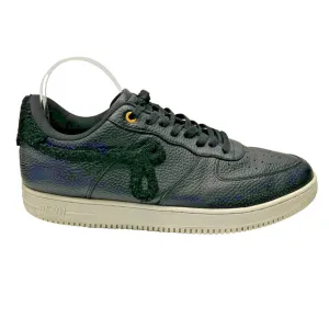 JOHN GEIGER GF-01 Pebbled Leather Chenille Sneakers Shoes Black Mens Sz 12