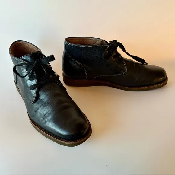 John Varvatos Chukka Black Leather Boots Size 10.5