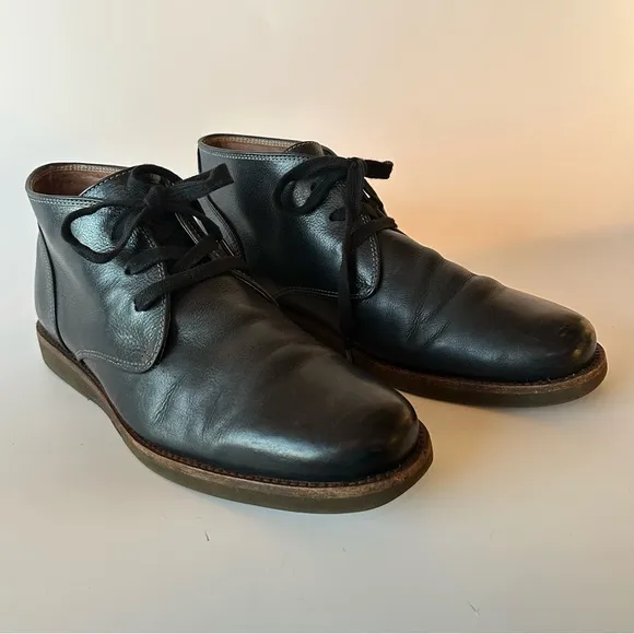 John Varvatos Chukka Black Leather Boots Size 10.5
