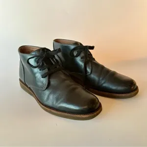 John Varvatos Chukka Black Leather Boots Size 10.5