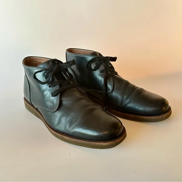 John Varvatos Chukka Black Leather Boots Size 10.5