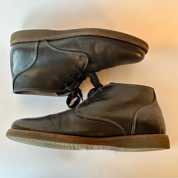 John Varvatos Chukka Black Leather Boots Size 10.5