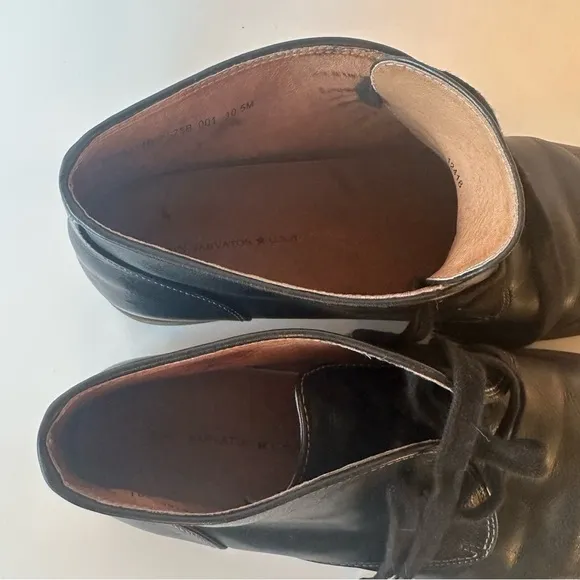 John Varvatos Chukka Black Leather Boots Size 10.5