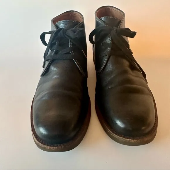 John Varvatos Chukka Black Leather Boots Size 10.5