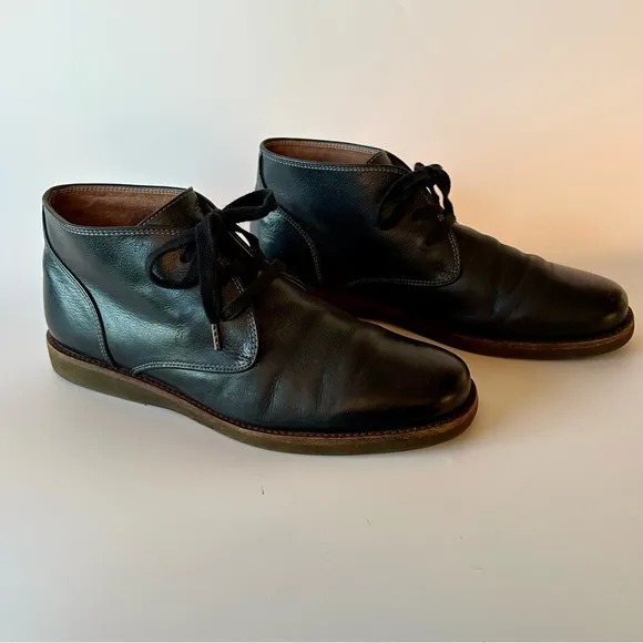 John Varvatos Chukka Black Leather Boots Size 10.5