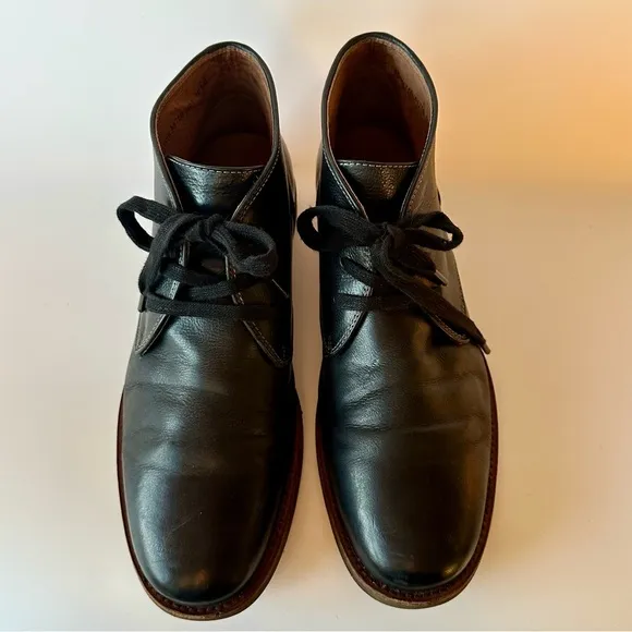 John Varvatos Chukka Black Leather Boots Size 10.5