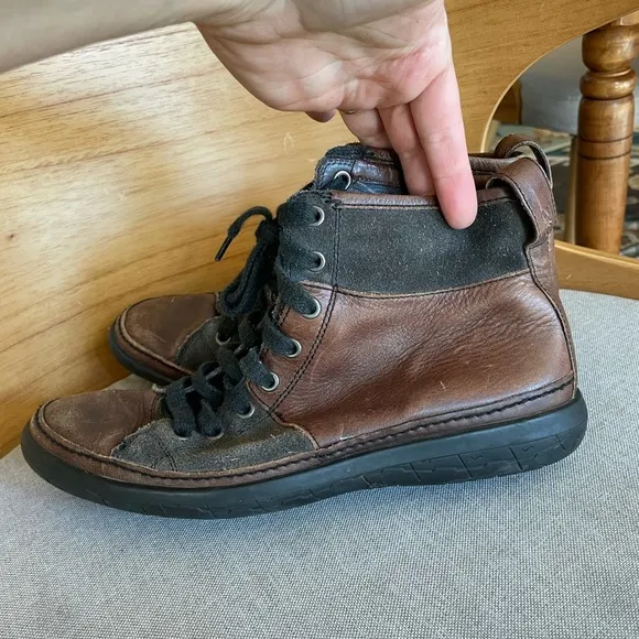 John Varvatos Leather and Suede High Top Sneaker